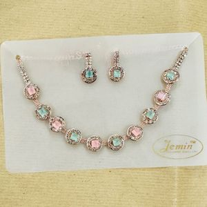 Rose Gold Pastel Gem Jewelry Set