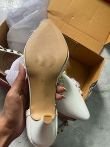 Brand New Studded White Heels - Size 38