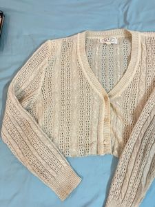 Cropped Knit Cardigan