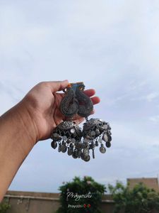 Oxidized Jhumka Earrings