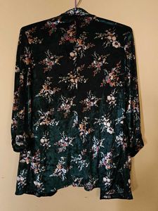 Sassafras Green Floral Velvet Jacket