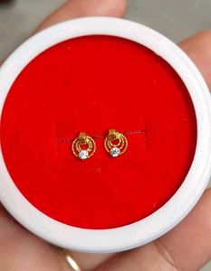 Gold Circle Stud Earrings