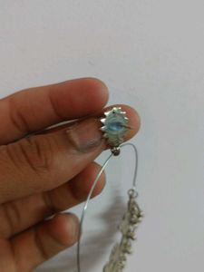 Silver Tone Jhumka Hoop Earrings