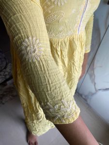 Yellow Embroidered Kurta