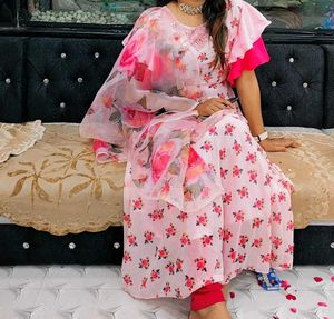 Floral Pink Anarkali Suit