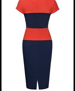 Orange &amp; Blue Bodycon Dress