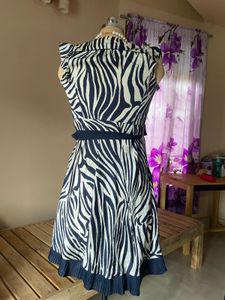 Zebra Print Wrap Dress
