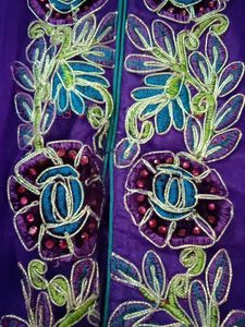 Purple Embroidered Anarkali Dress