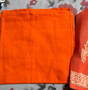 Peach Chikankari Kurta Set