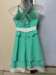 Pintrest Mint Green Ruffle Mini Dress