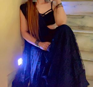Elegant Black Net Fabric Saree