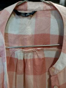 Pink Plaid Button-Up Shirt