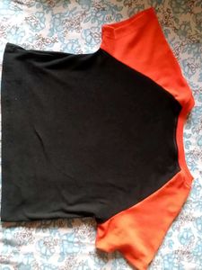 Black and Orange Crop Top