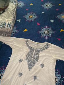 Short White Colour kurti