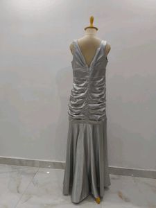 Elegant Silver Maxi Dress