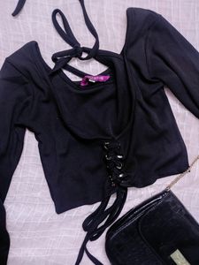 🪐Uptownie Cut Out Eyelet Shoelace Top 🪐