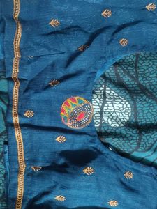 Shiny Navy Blue Festive Saree