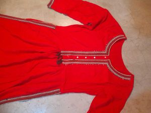 Red Side Cut Kurti