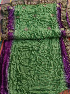Embroidered Contrast Saree