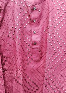 BURGUNDY MIRROR WORK KURTA
