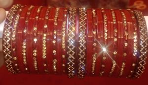 Red &amp; Gold Bangle Set