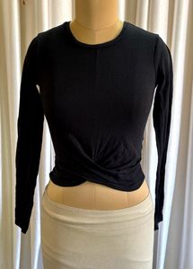 Zara Trafaluc Black Twisted Tshirt( Women's)