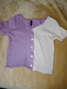 Two-Tone Button Up Top