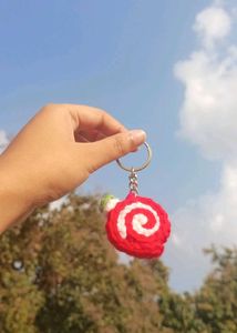 Crochet Swiss roll Keychain 🍥