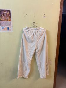 Casual White Cotton Pants