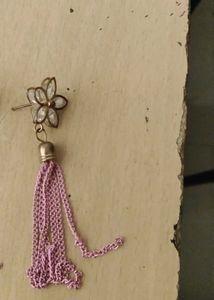 Flower & Chain Tassel Earrings