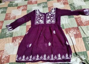 Embroidered Purple Tunic