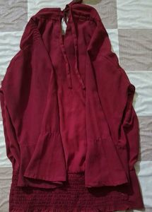Maroon 3/4 Sleeve Top