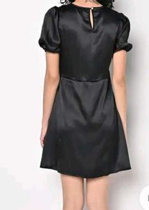 Black Satin Wrap Dress