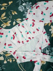 Cherry Print Crop Top