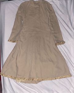 Beige Gotta Work Full Sleeve Anarkali Kurta