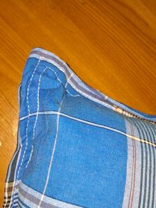 Blue Plaid Throw Pillow