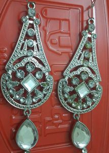 Clearance .Teardrop Earrings Silver Color