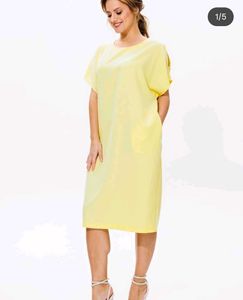 Bust 54 Yellow Colored Dress