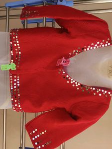 Red Mirror Work Blouse