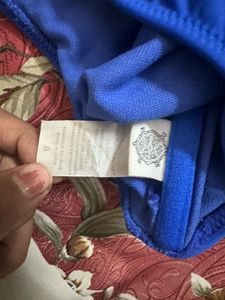 Blue &amp; Black High-Waisted Swimsuit