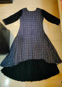 Stylish Grey &amp; Black Kurta
