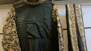 Beautiful Black Heavy Anarkali With Dupatta