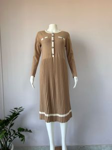 Beige Korean Sweater Dress