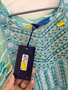 Aqua Printed Kurta Set