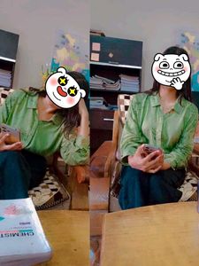 combo of green and royal blue shirt