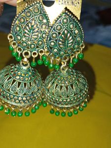 Green Latest Fancy Jhumka