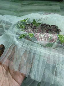 net dupatta with frillls