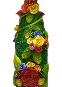 Decorative Clay Work On Bottle