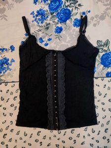 Black Lace Trim Cami Top