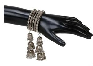 Silver Jhumka Bangle Set